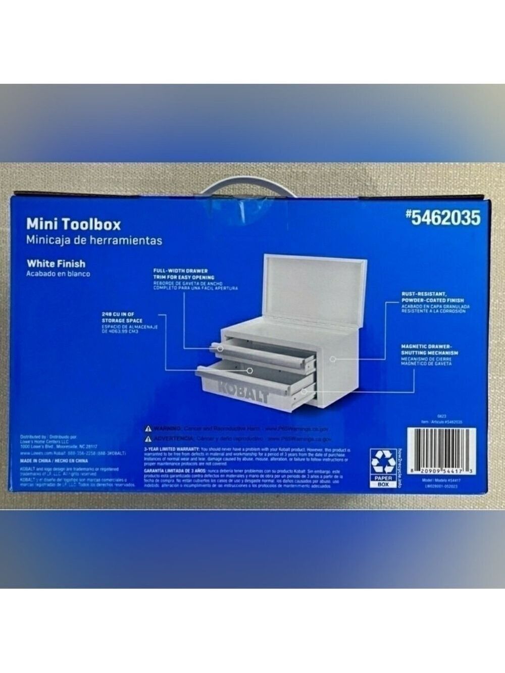 Kobalt Mini Tool Chest Make Up Organizer Craft Supplies White Metal Silv… - Picture 6 of 9
